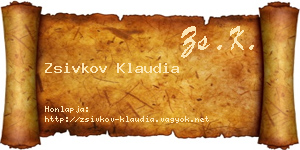 Zsivkov Klaudia névjegykártya
